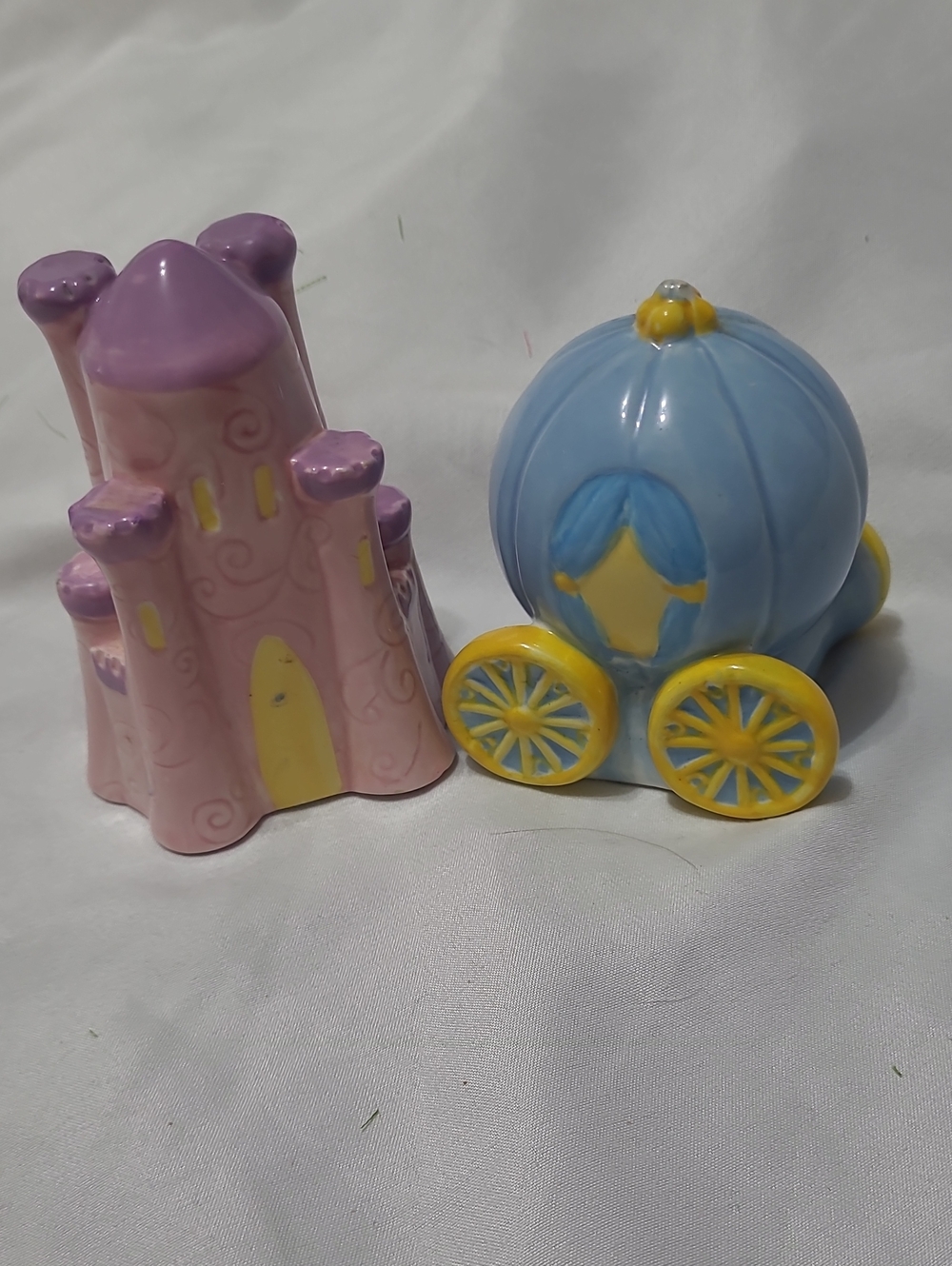 Vintage Cinderella's Castle and Carriage Salt/Pepper Shakers